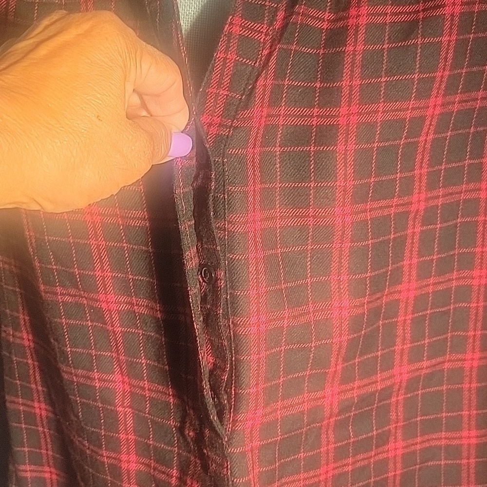 Counterparts Womans Classic Red Plaid Half Way Button Down Blouse, Size: XL, NWT - Picture 3 of 12